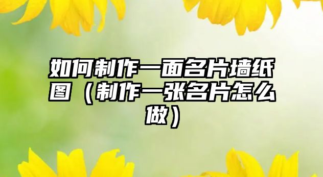 如何制作一面名片墻紙圖（制作一張名片怎么做）