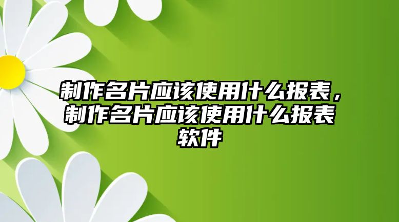 制作名片應(yīng)該使用什么報表，制作名片應(yīng)該使用什么報表軟件