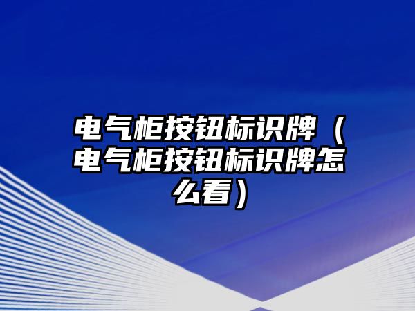 電氣柜按鈕標識牌（電氣柜按鈕標識牌怎么看）