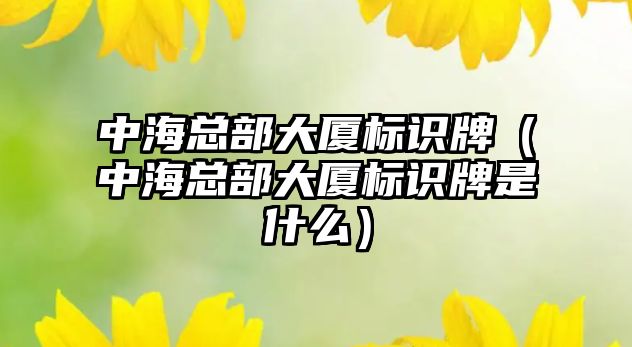 中海總部大廈標識牌（中?？偛看髲B標識牌是什么）