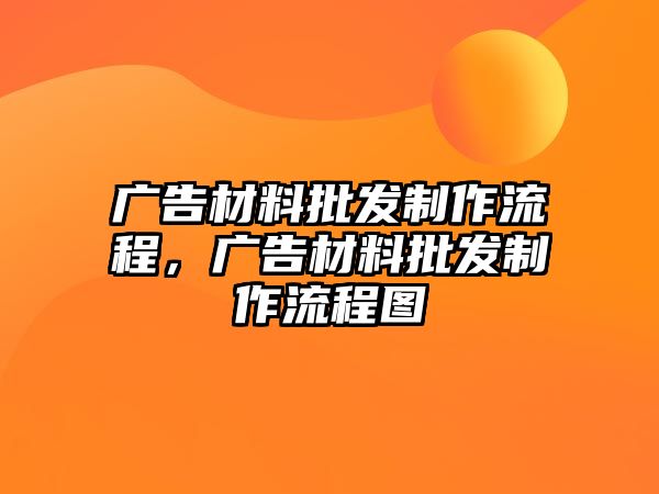 廣告材料批發(fā)制作流程，廣告材料批發(fā)制作流程圖