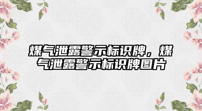 煤氣泄露警示標(biāo)識牌，煤氣泄露警示標(biāo)識牌圖片