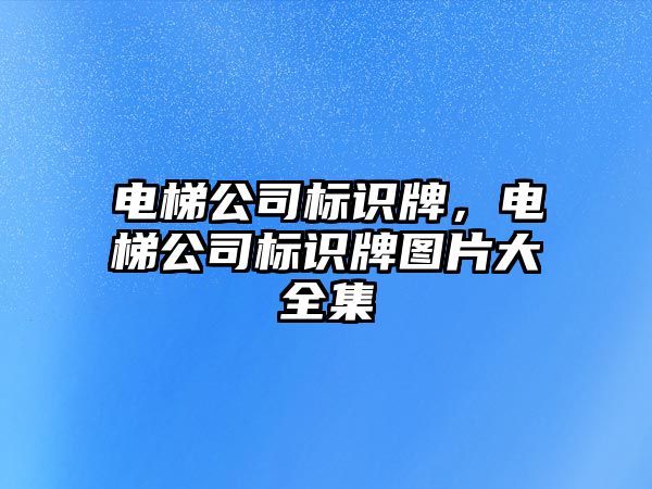 電梯公司標識牌，電梯公司標識牌圖片大全集