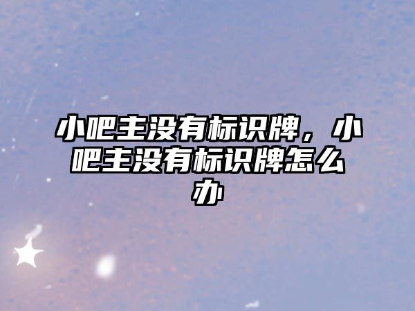 小吧主沒有標識牌，小吧主沒有標識牌怎么辦