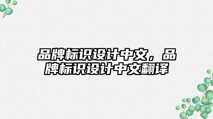 品牌標識設計中文，品牌標識設計中文翻譯