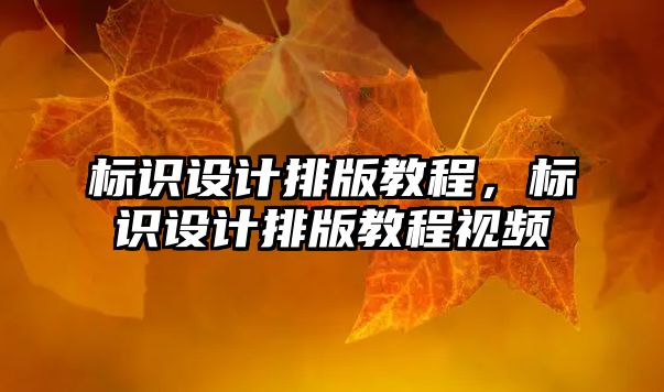 標(biāo)識設(shè)計排版教程，標(biāo)識設(shè)計排版教程視頻