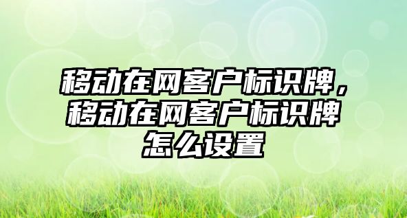 移動在網(wǎng)客戶標(biāo)識牌，移動在網(wǎng)客戶標(biāo)識牌怎么設(shè)置