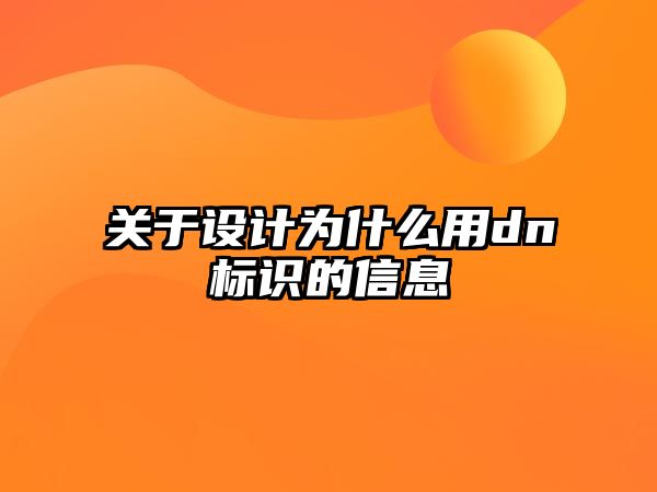 關于設計為什么用dn標識的信息