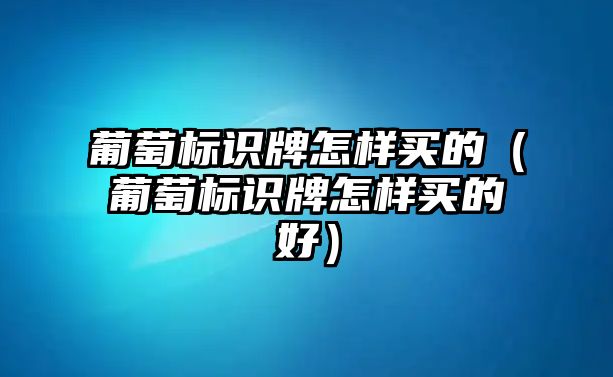 葡萄標識牌怎樣買的（葡萄標識牌怎樣買的好）