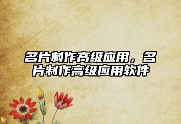 名片制作高級應用，名片制作高級應用軟件