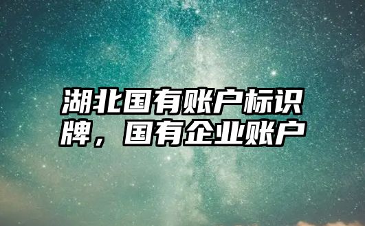 湖北國有賬戶標(biāo)識牌，國有企業(yè)賬戶