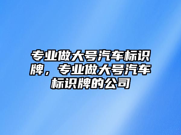 專業(yè)做大號(hào)汽車標(biāo)識(shí)牌，專業(yè)做大號(hào)汽車標(biāo)識(shí)牌的公司