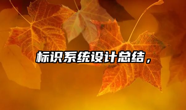 標識系統(tǒng)設計總結，