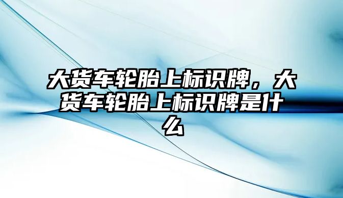 大貨車輪胎上標(biāo)識(shí)牌，大貨車輪胎上標(biāo)識(shí)牌是什么