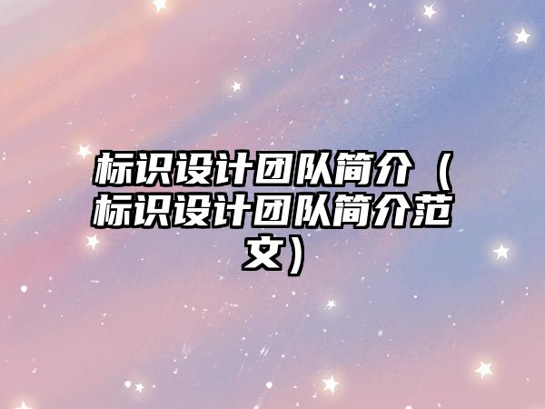 標識設計團隊簡介（標識設計團隊簡介范文）