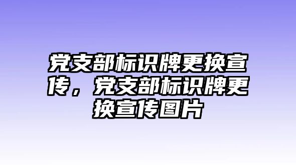 黨支部標(biāo)識(shí)牌更換宣傳，黨支部標(biāo)識(shí)牌更換宣傳圖片