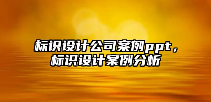 標識設(shè)計公司案例ppt，標識設(shè)計案例分析