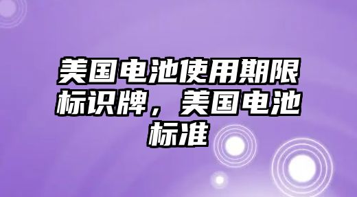 美國(guó)電池使用期限標(biāo)識(shí)牌，美國(guó)電池標(biāo)準(zhǔn)