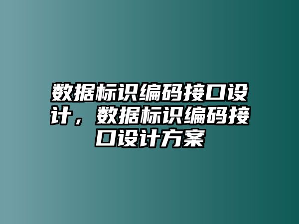 數(shù)據(jù)標識編碼接口設(shè)計，數(shù)據(jù)標識編碼接口設(shè)計方案