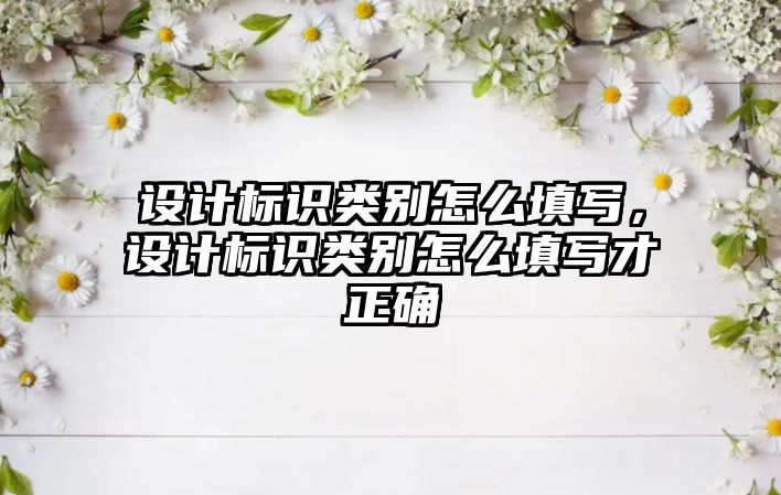 設(shè)計(jì)標(biāo)識類別怎么填寫，設(shè)計(jì)標(biāo)識類別怎么填寫才正確