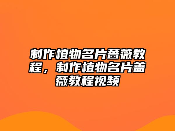 制作植物名片薔薇教程，制作植物名片薔薇教程視頻