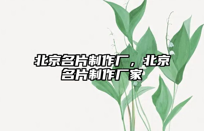 北京名片制作廠，北京名片制作廠家