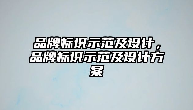 品牌標識示范及設計，品牌標識示范及設計方案