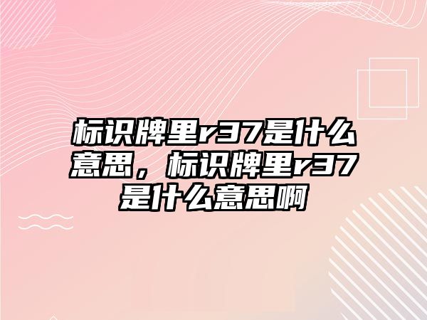 標(biāo)識牌里r37是什么意思，標(biāo)識牌里r37是什么意思啊