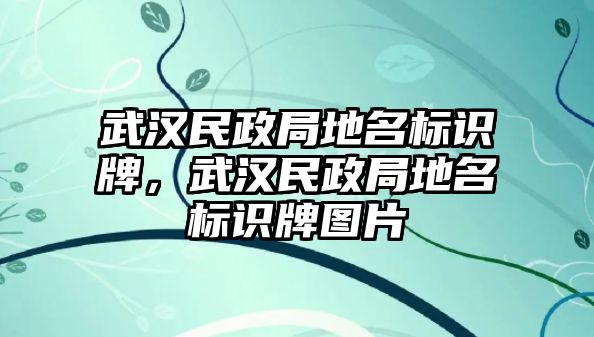 武漢民政局地名標(biāo)識牌，武漢民政局地名標(biāo)識牌圖片