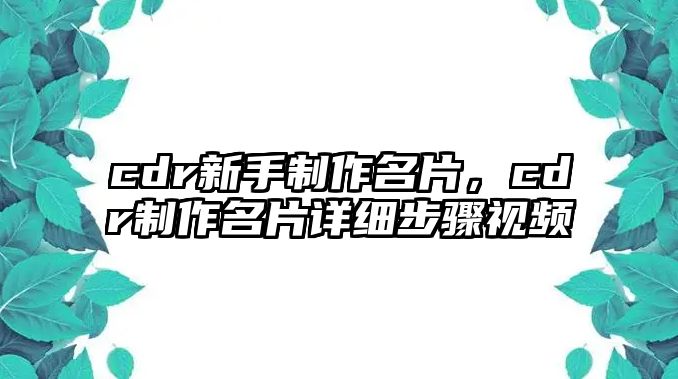 cdr新手制作名片，cdr制作名片詳細步驟視頻