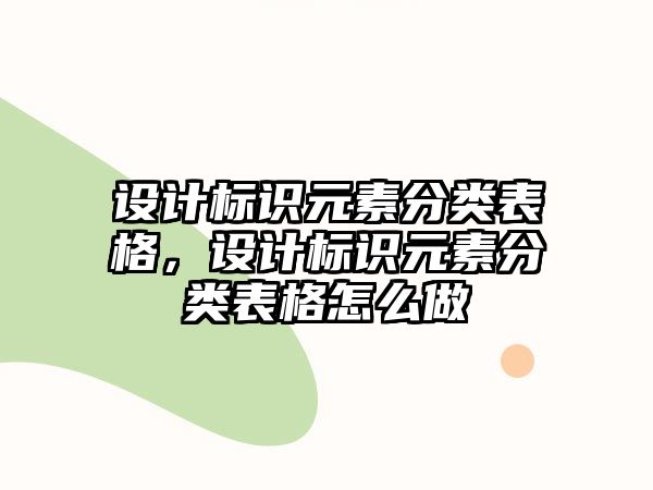 設(shè)計標識元素分類表格，設(shè)計標識元素分類表格怎么做