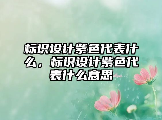 標(biāo)識(shí)設(shè)計(jì)紫色代表什么，標(biāo)識(shí)設(shè)計(jì)紫色代表什么意思