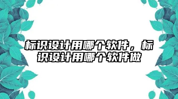 標識設計用哪個軟件，標識設計用哪個軟件做