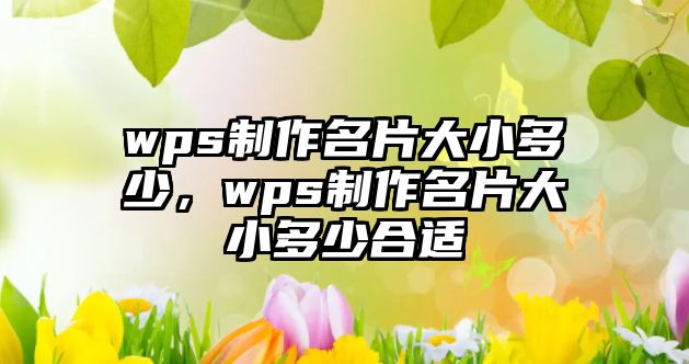 wps制作名片大小多少，wps制作名片大小多少合適