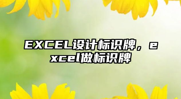 EXCEL設(shè)計標(biāo)識牌，excel做標(biāo)識牌